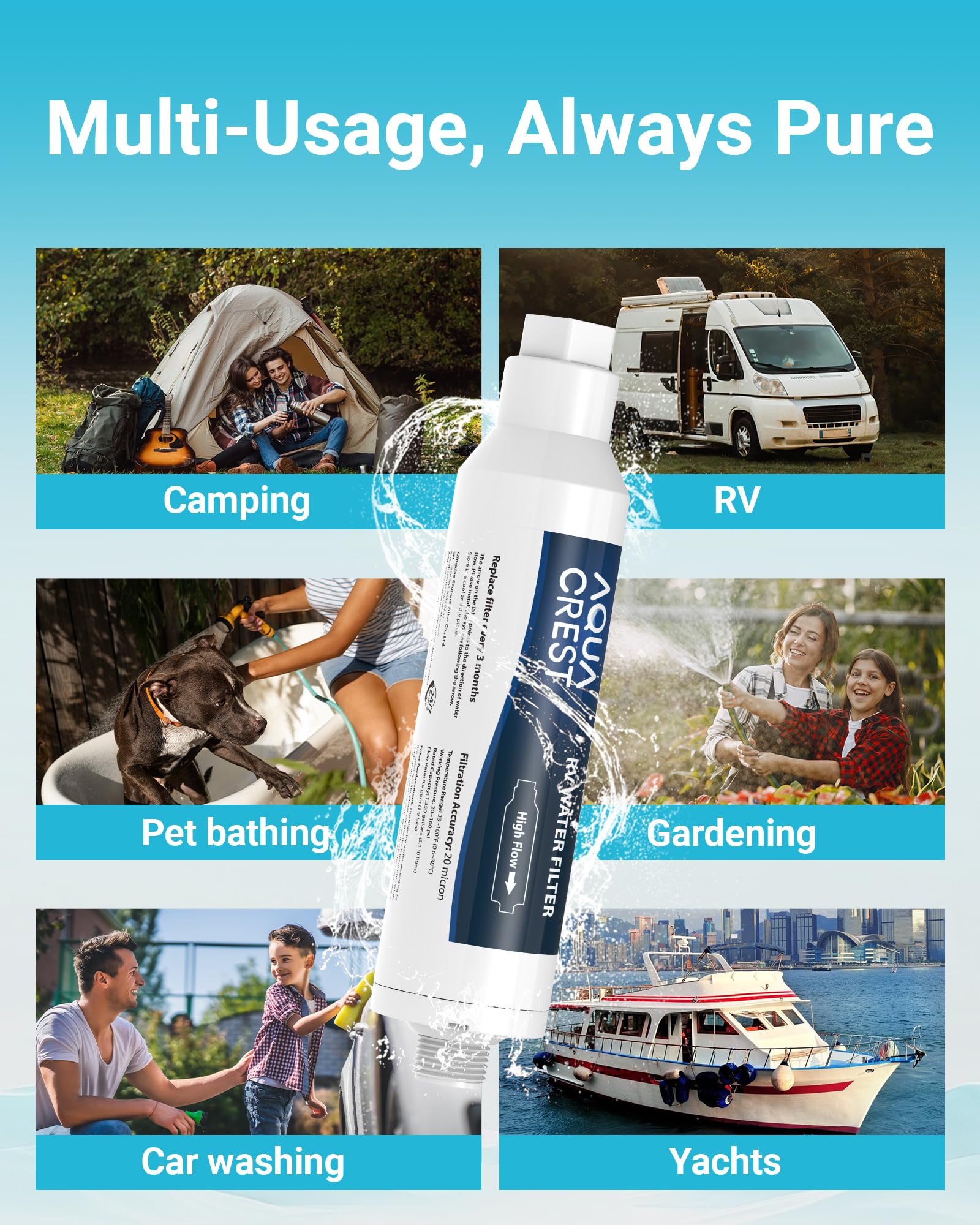 AQUA CREST four-pack ready for multiple trips.