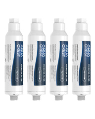 AQUA CREST RV filter with NSF-certified label visible for trusted filtration.