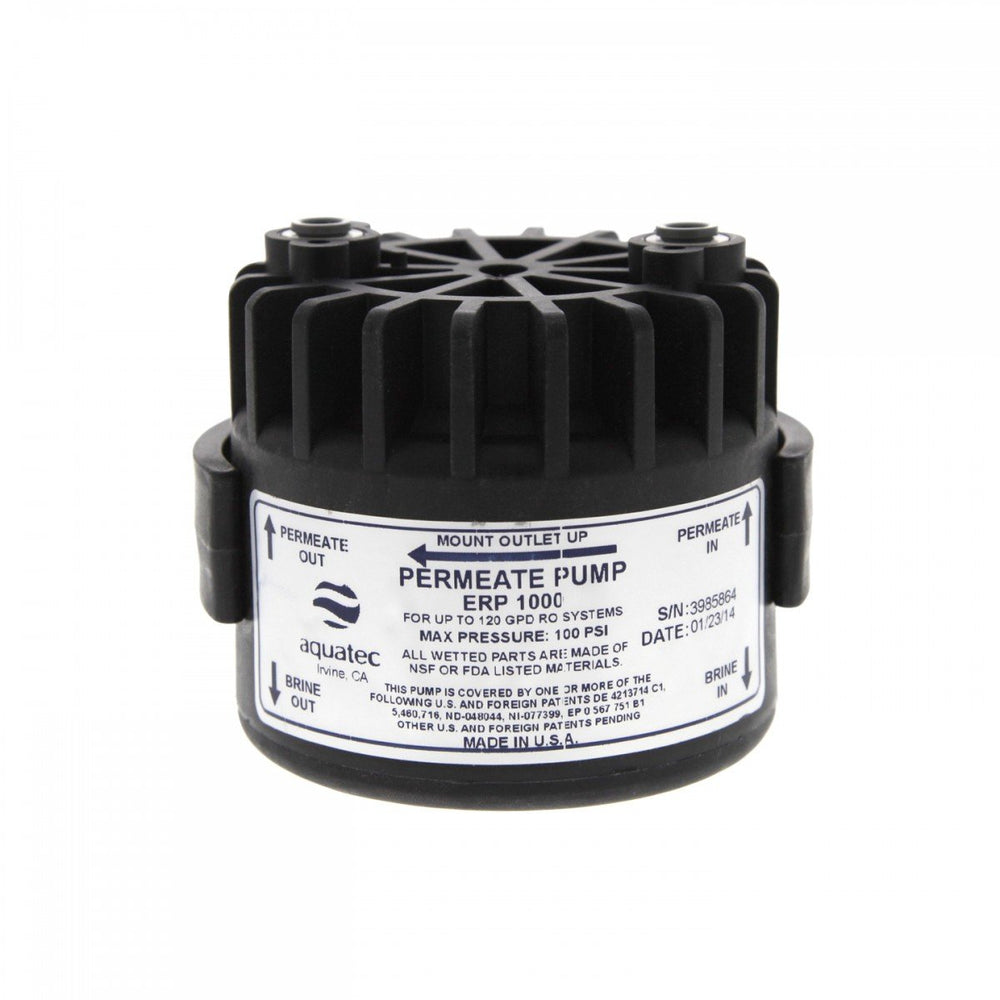 AquaTec ERP-1000 permeate pump in action boosting RO efficiency and water recovery.