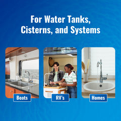 Aquamarine Shock maintenance dose to keep tanks clear and odors at bay.