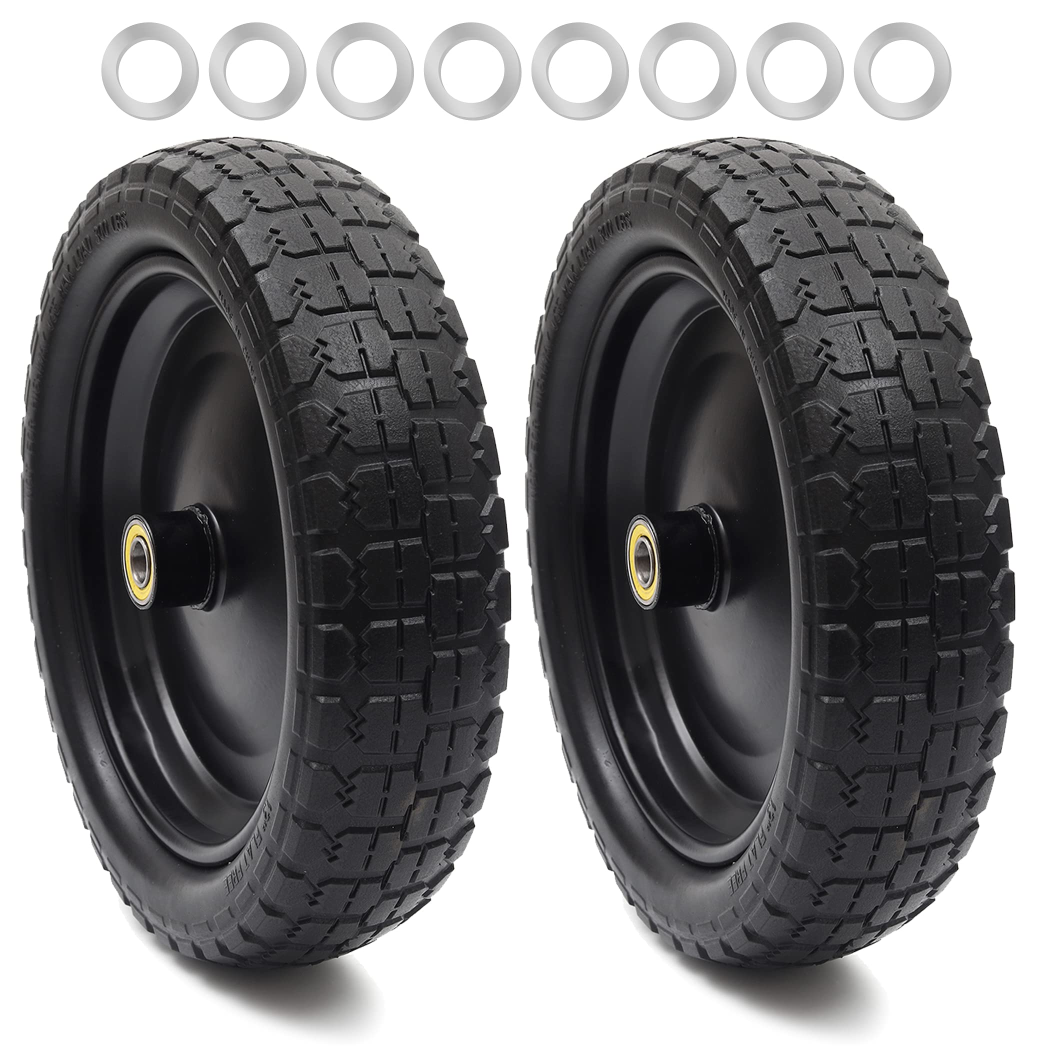 AR-PRO 13-inch flat-free tire and wheel front view for smooth cart performance