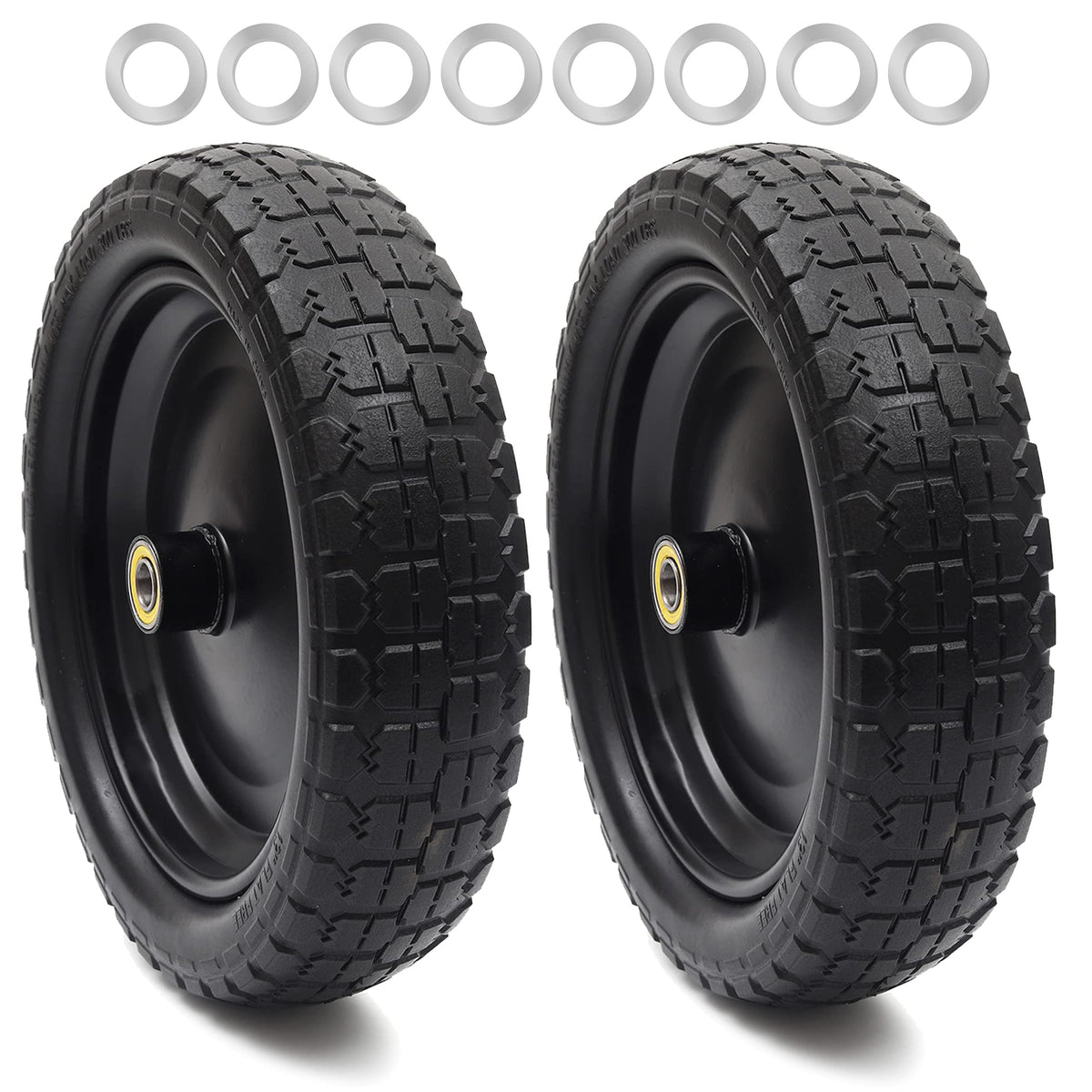 AR-PRO 13-inch flat-free tire and wheel front view for smooth cart performance