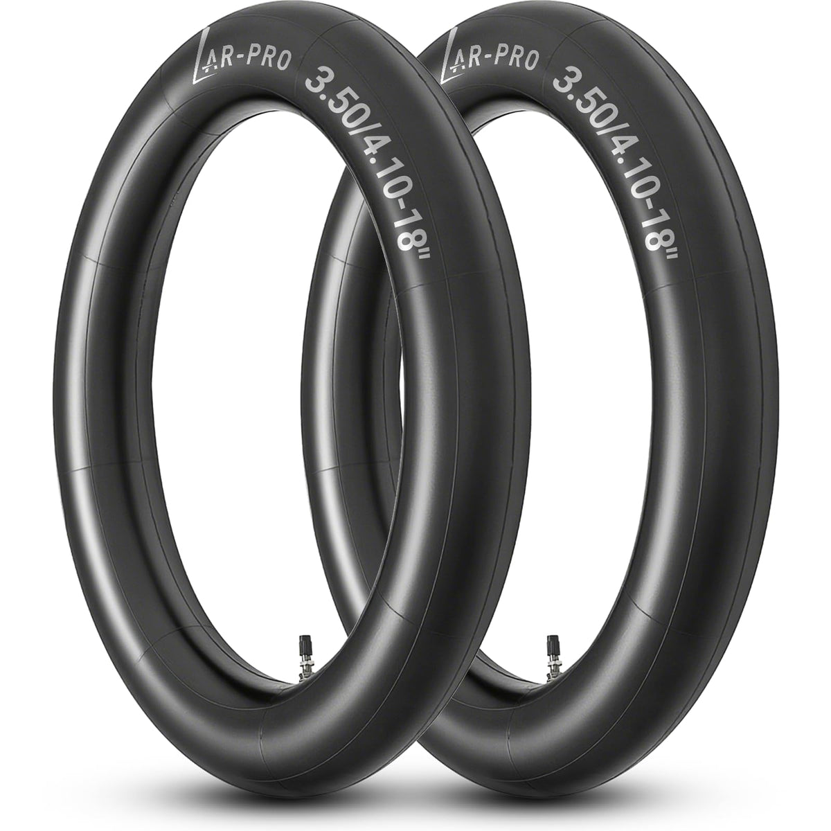AR-PRO 350-410-18 inner tubes with TR4 valve for universal fit.