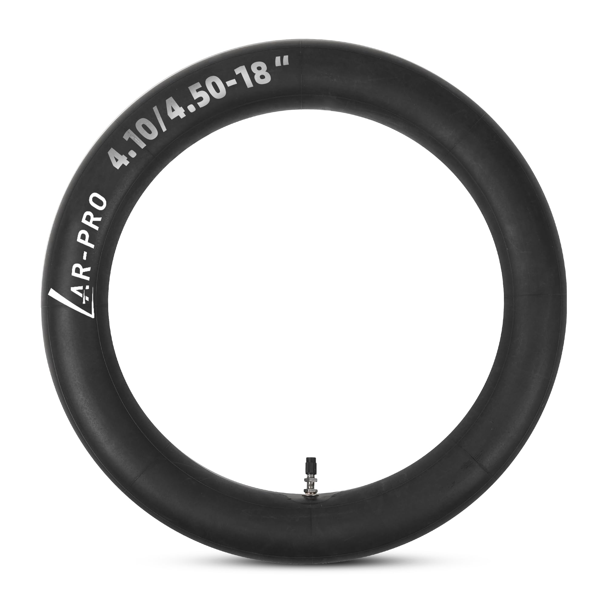 AR-PRO 4.10/4.50-18 inner tube with TR4 valve on a dirt bike wheel for rugged trails