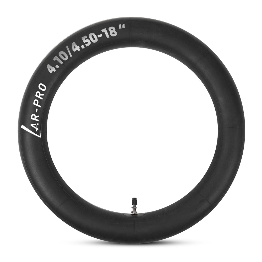 AR-PRO 4.10/4.50-18 inner tube with TR4 valve on a dirt bike wheel for rugged trails