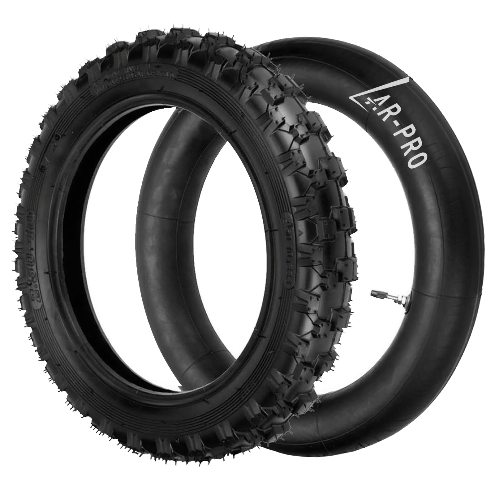 AR-PRO dirt bike tire 10-inch with knobby tread for off-road grip.