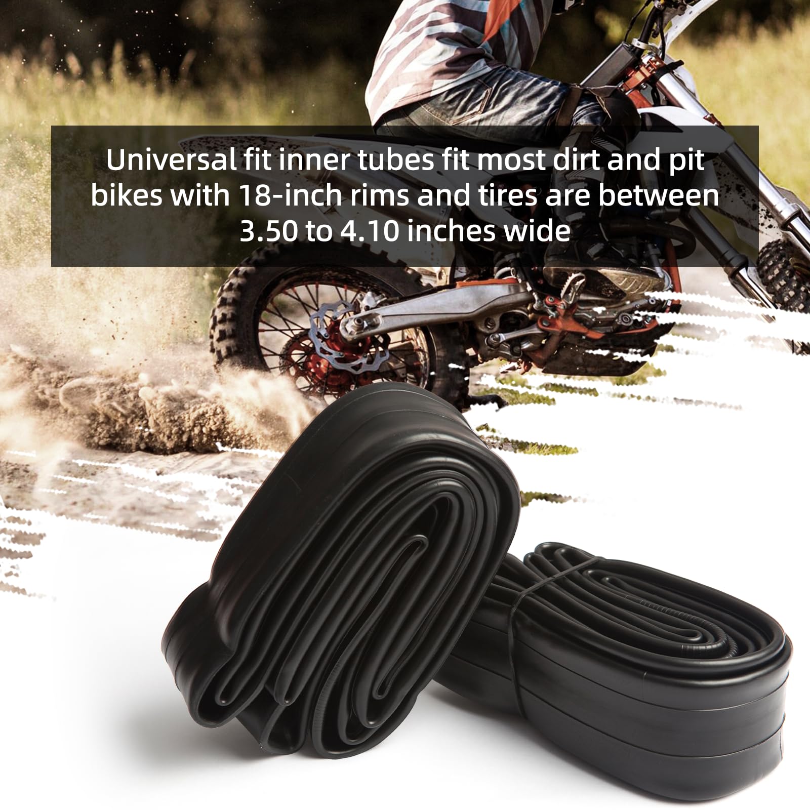 Heavy-duty butyl rubber AR-PRO dirt bike inner tube resists punctures.