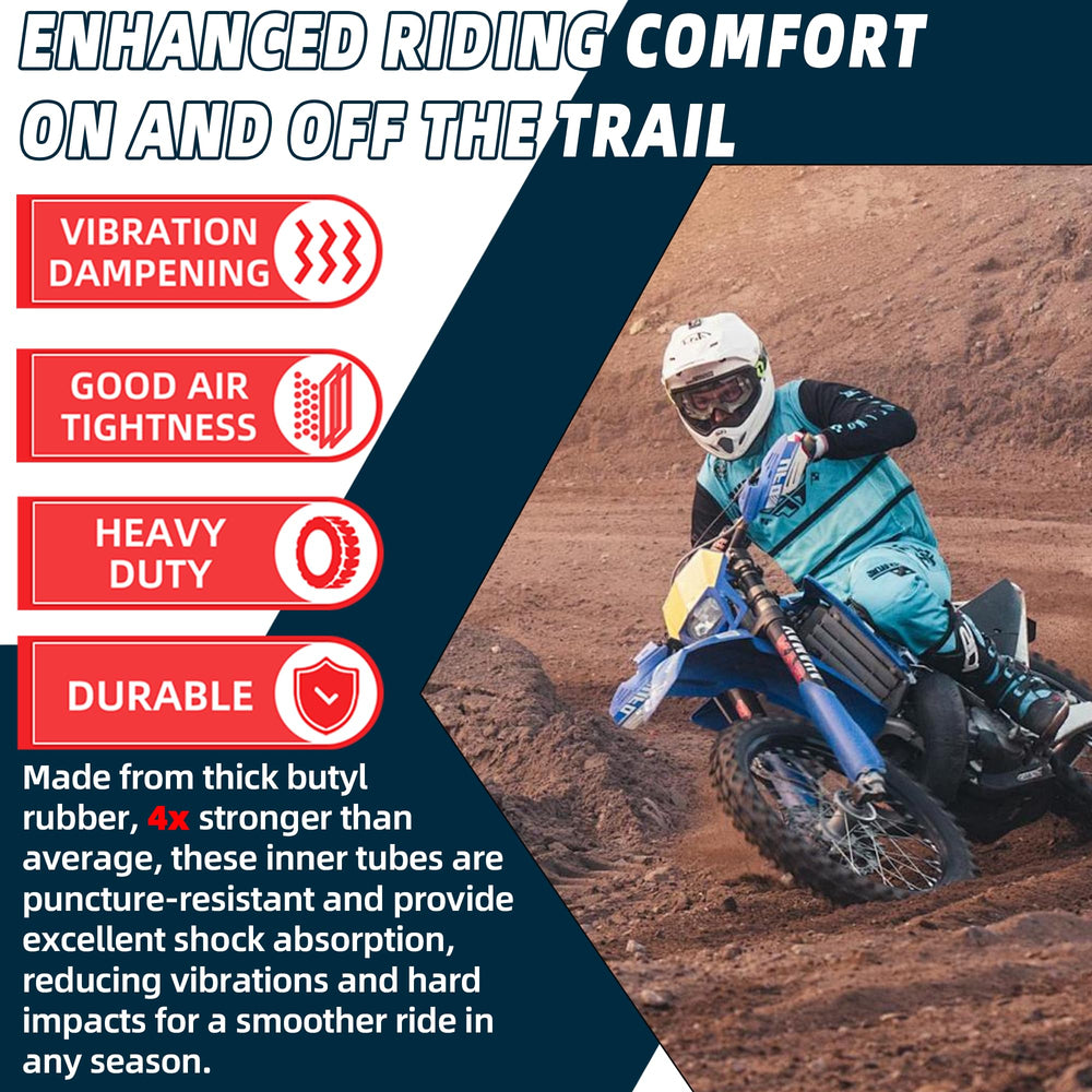 AR-PRO heavy-duty butyl inner tube for dirt bikes on rugged terrain