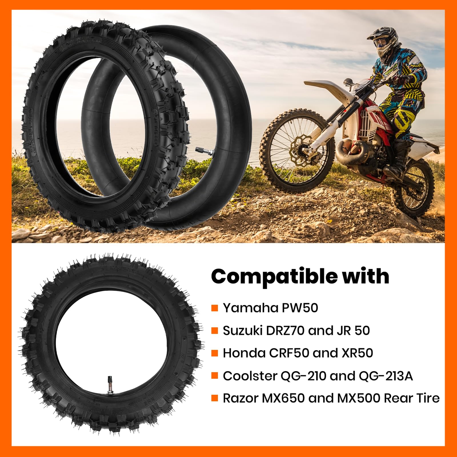 AR-PRO Honda CRF50 compatibility visual showing universal fit.