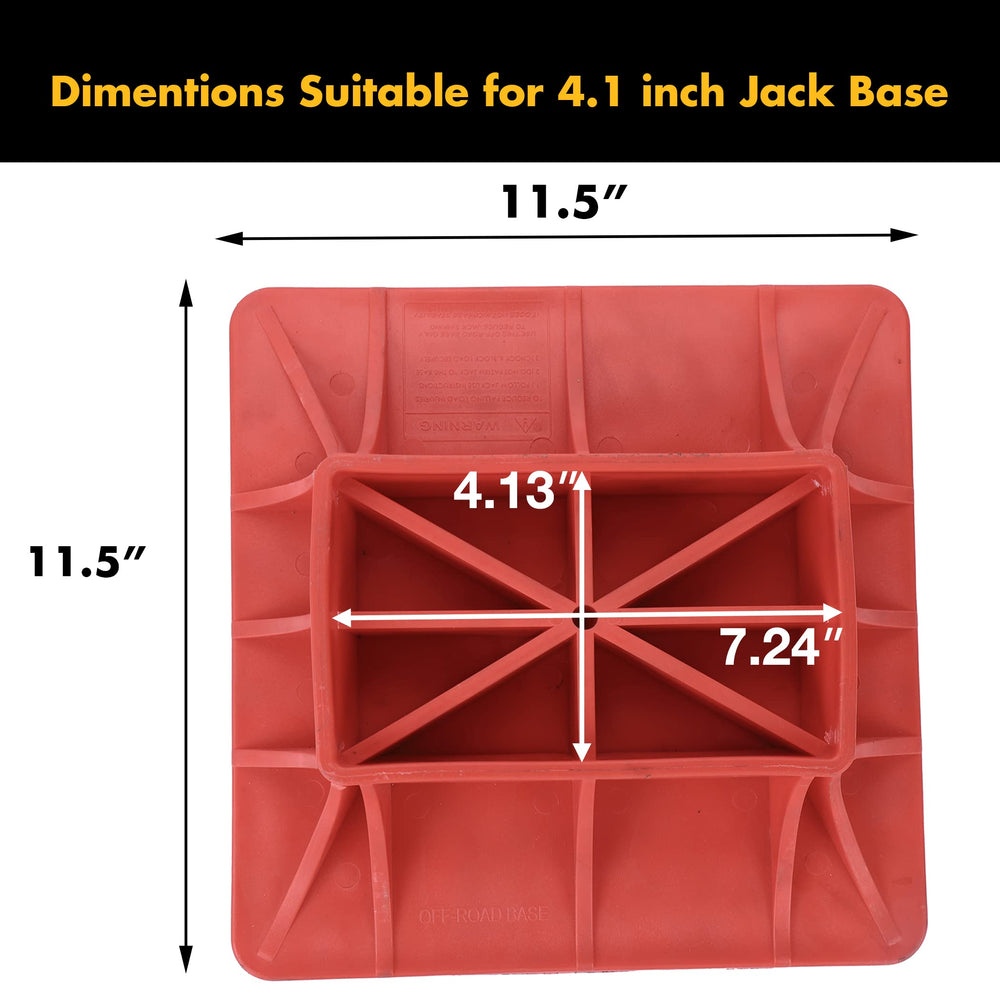 AR-PRO jack base with textured bottom enhances grip on mud and gravel surfaces