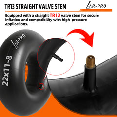 TR13 straight valve AR-PRO inner tube enables easy inflation tests