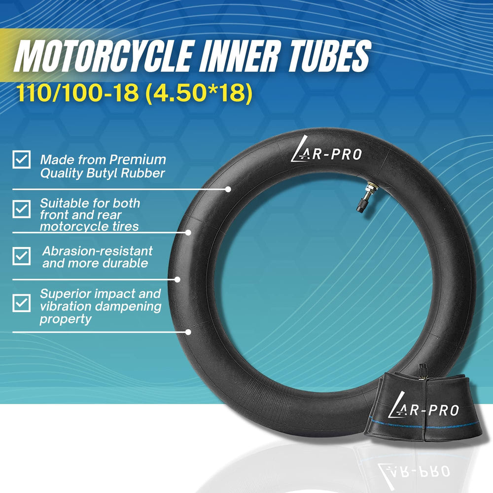 AR-PRO puncture-resistant inner tube helps prevent pinch flats on rough trails.