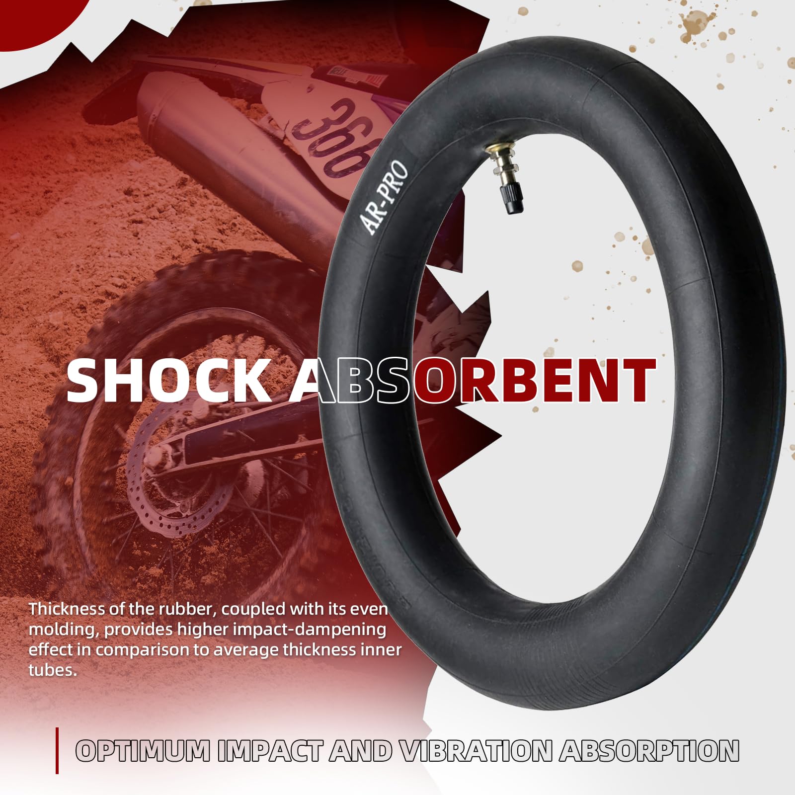 AR-PRO inner tube for Suzuki DRZ 100, reliable puncture resistance