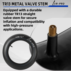 AR-PRO straight TR13 valve stem enables easy inflation and sealing