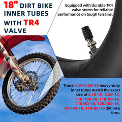AR-PRO TR4 valve inner tube during installation on a dirt bike wheel