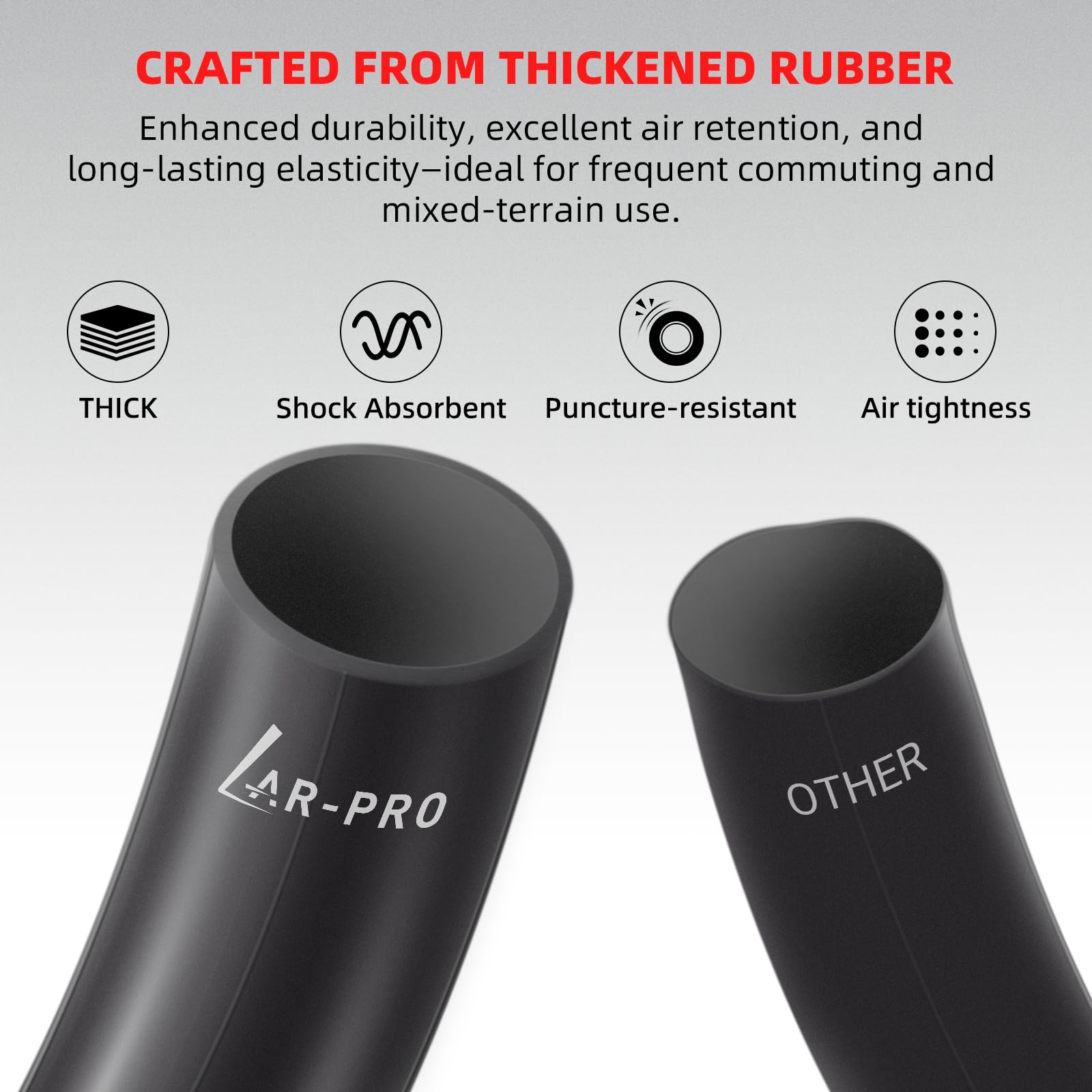 Tube installed in scooter wheel showing 14-inch tire compatibility.