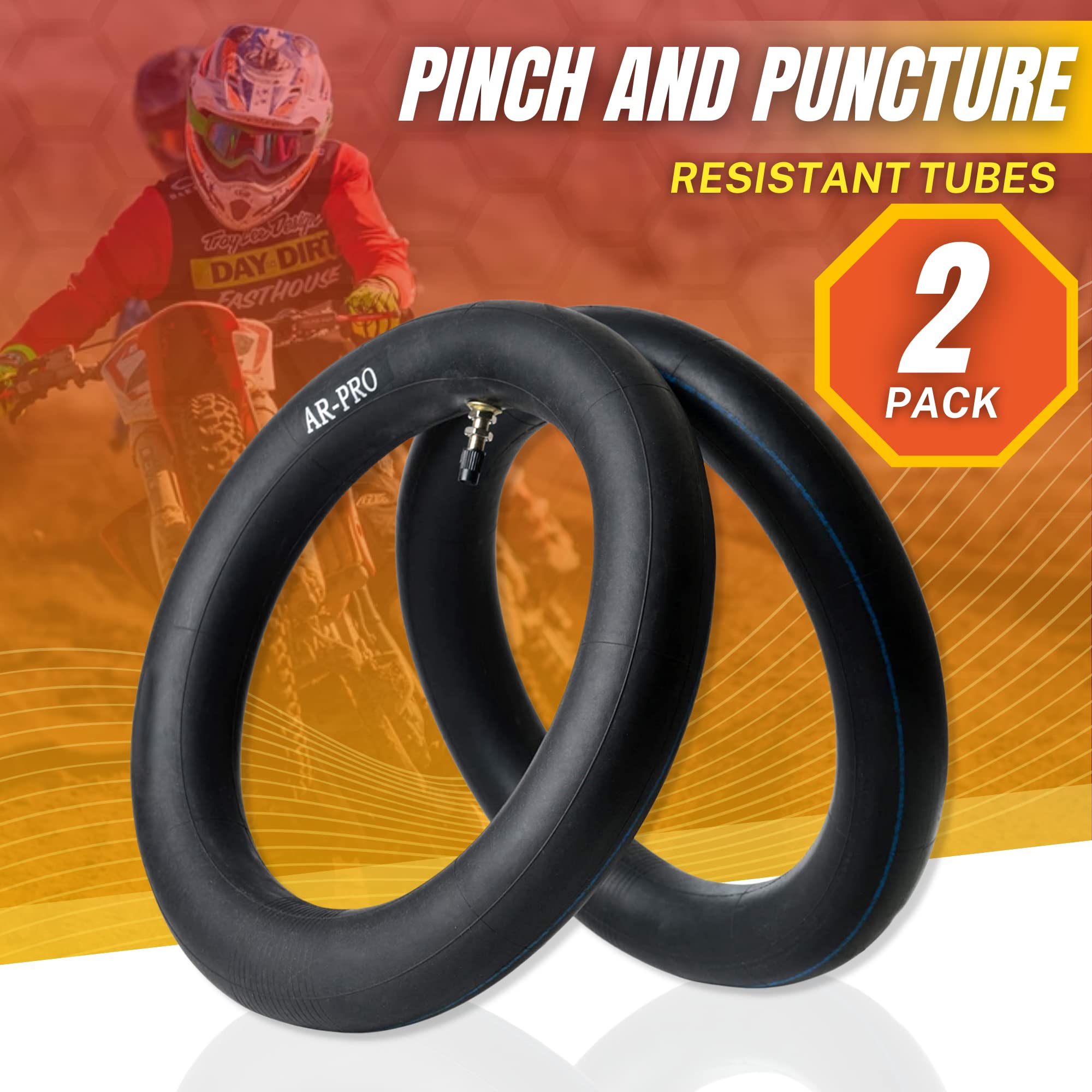 AR-PRO two-pack inner-tubes in bag; convenient replacement on the trail.