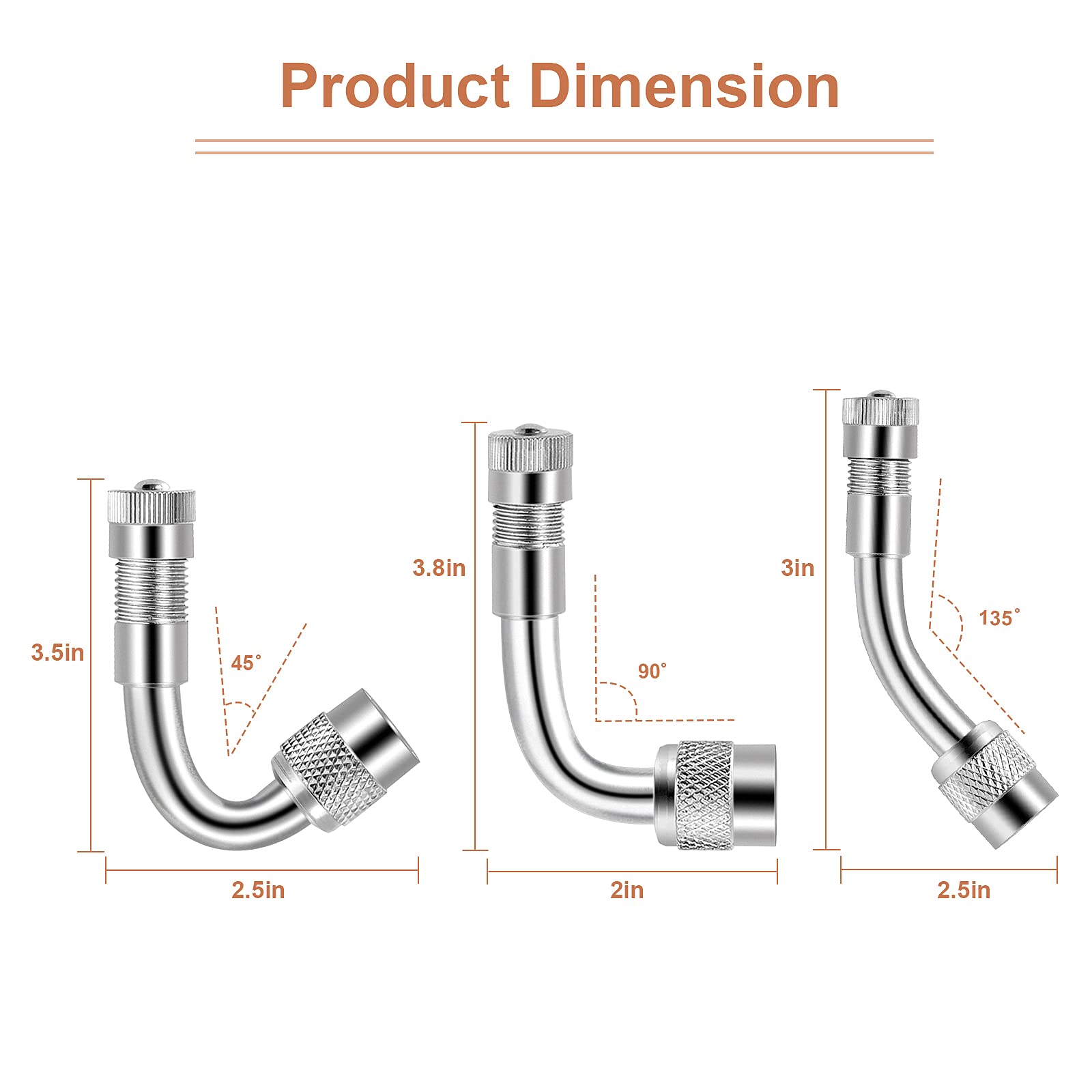 Aracey 45-degree brass valve extension designed for tight spaces.