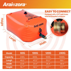 Durable 1000D PVC Araiozora water bladder supports rugged outdoor use