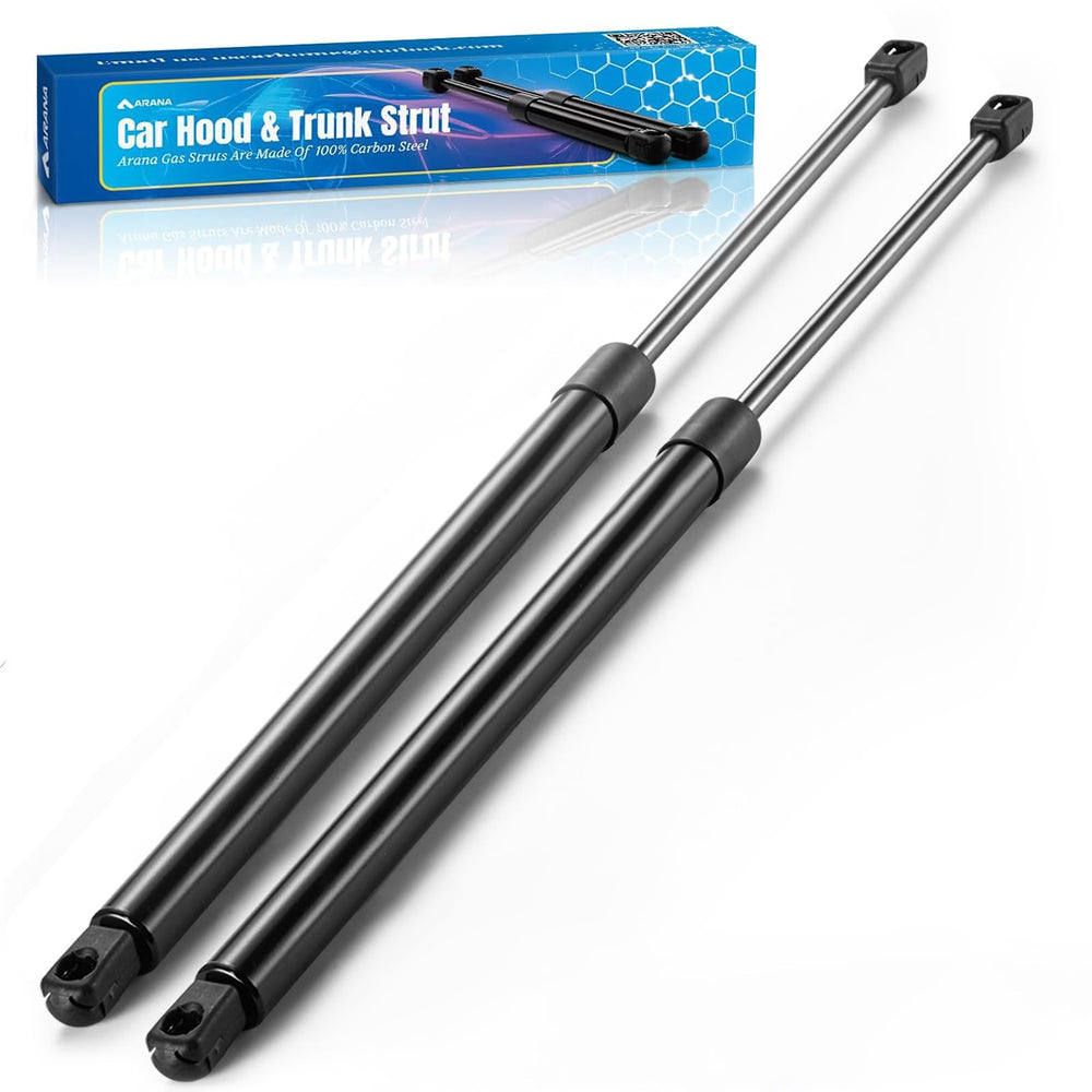 ARANA 4346 hood struts closeup reveals a sturdy lift mechanism for smooth engine access.