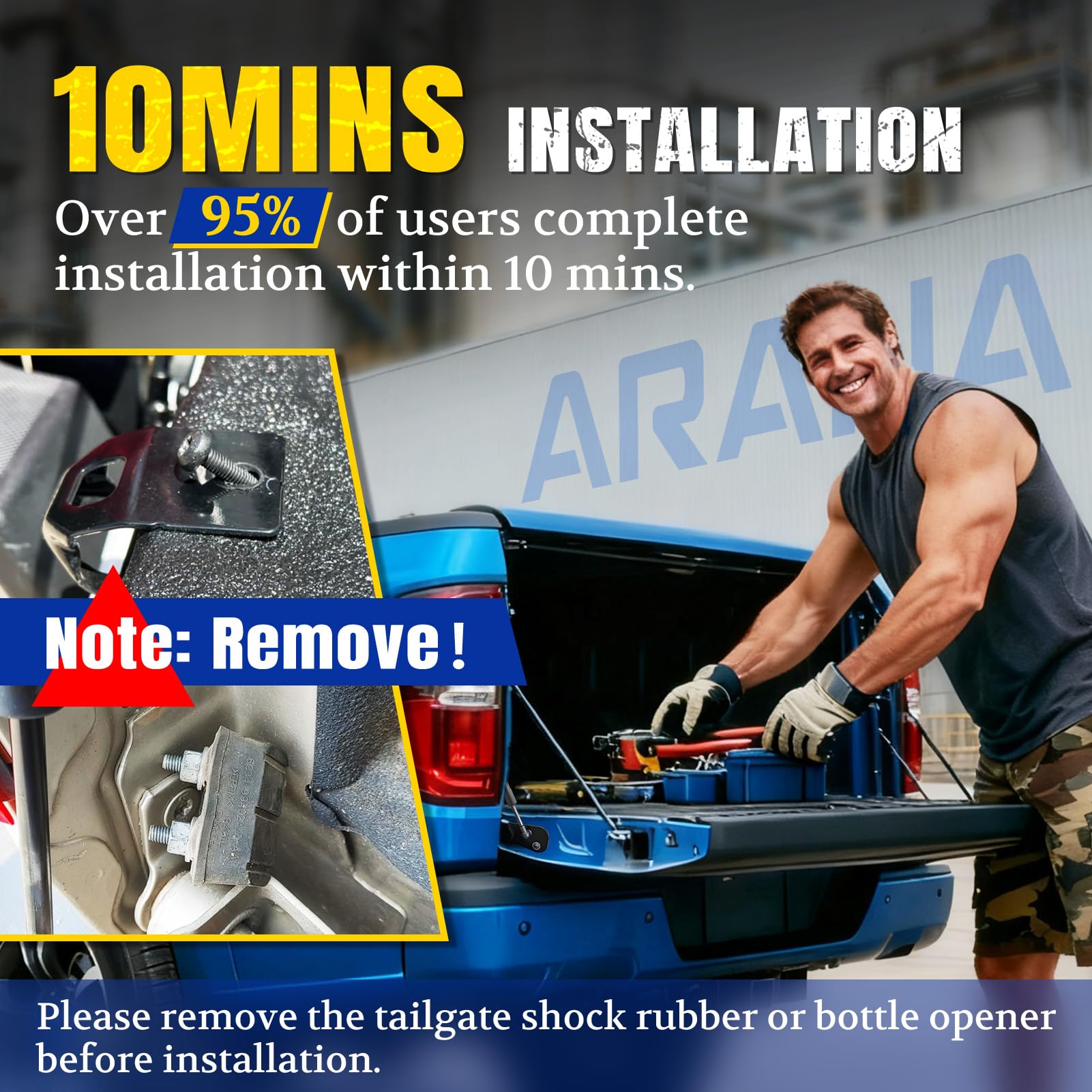 ARANA black dampener kit withstands rugged worksite use and daily driving