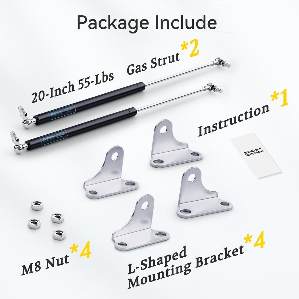 ARANA struts operate from -40°F to 110°F across environments.