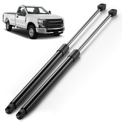 ARANA hood struts front view installed on Ford Super Duty showing reliable lift