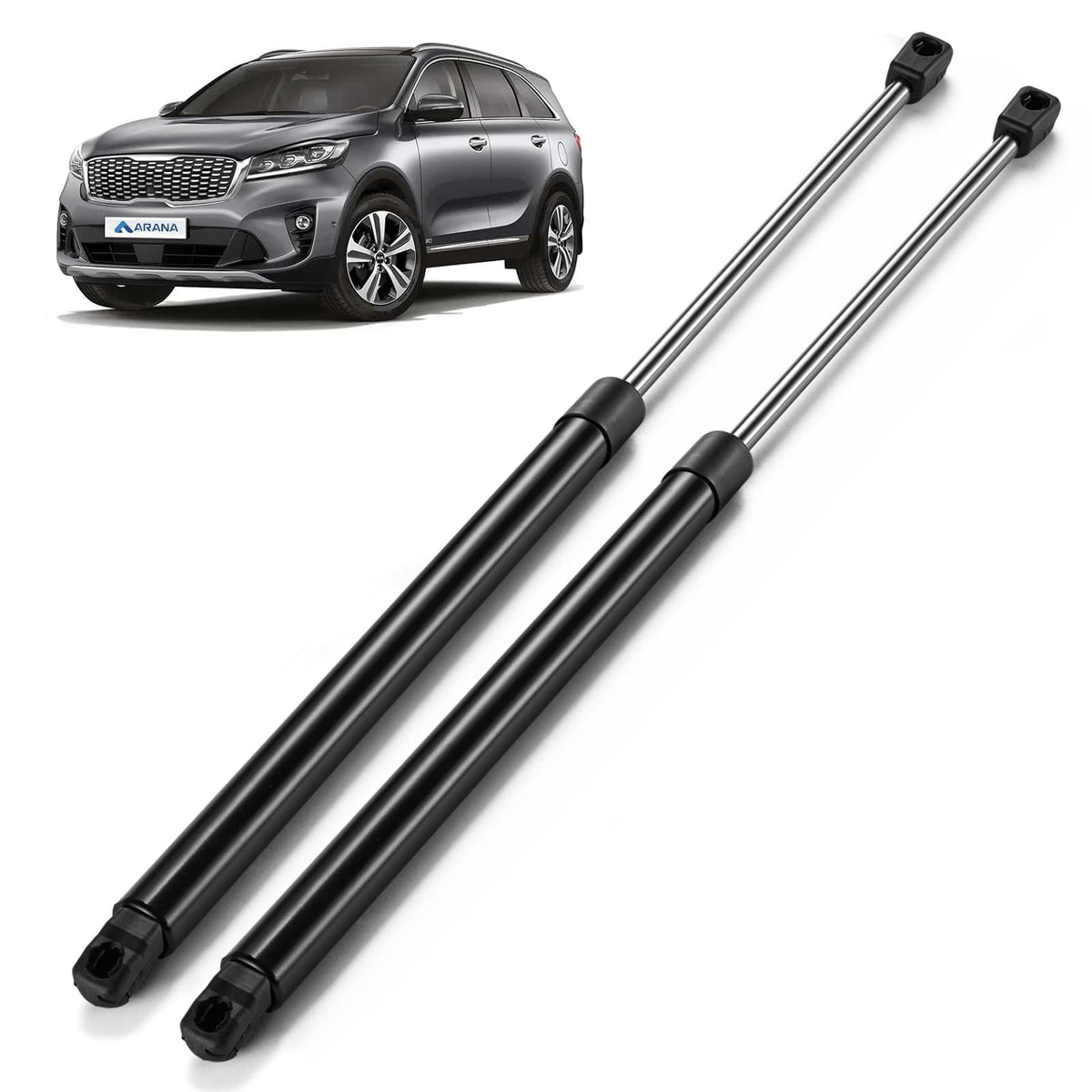 ARANA hood struts on Kia Sorento 2011-2015 front view with reliable lift