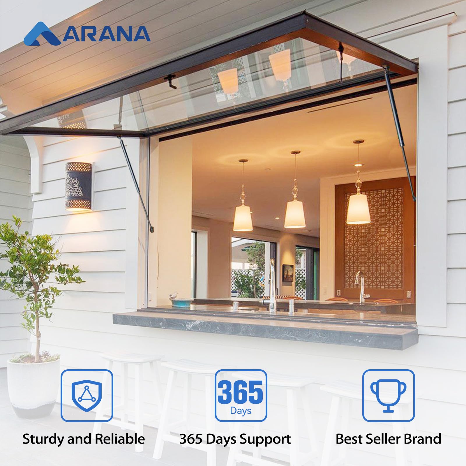 ARANA screws and instructions included for quick setup