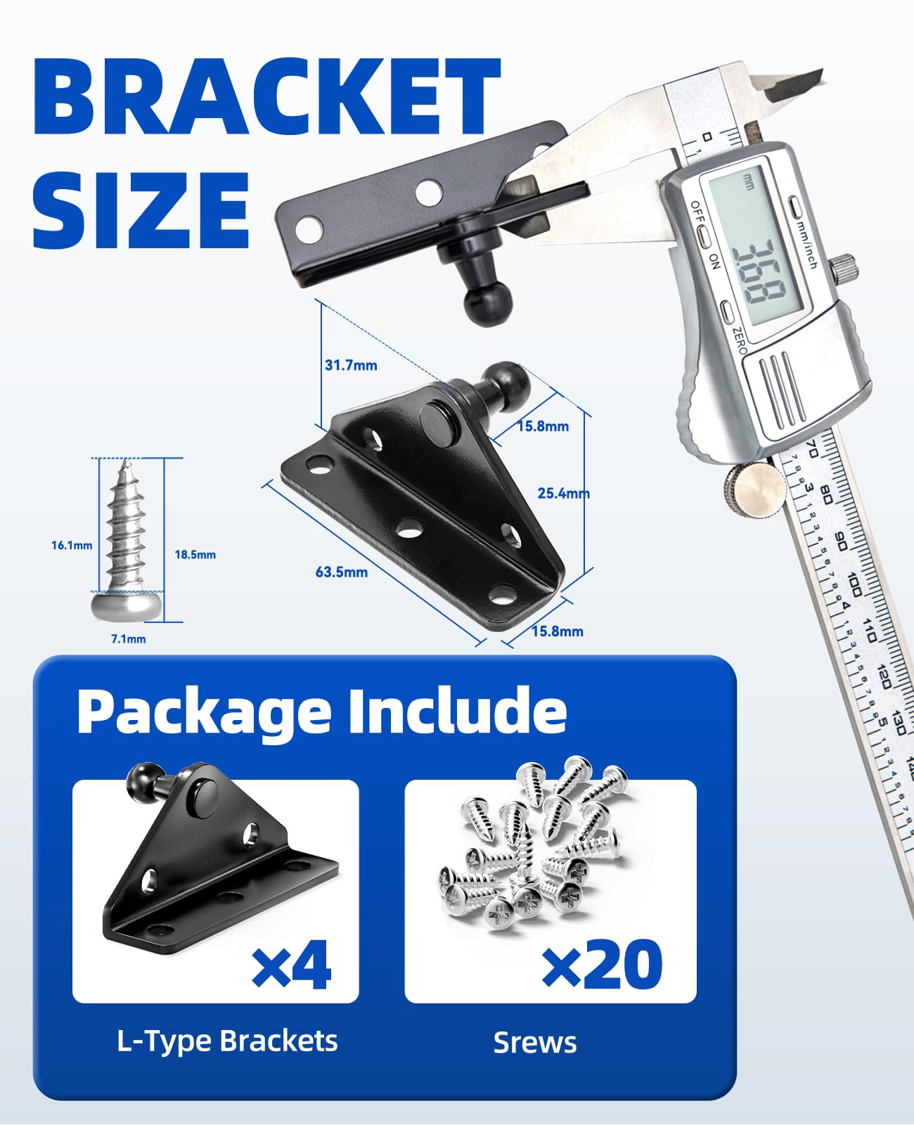 ARANA L-shaped mounting bracket close-up for sturdy lid mounting