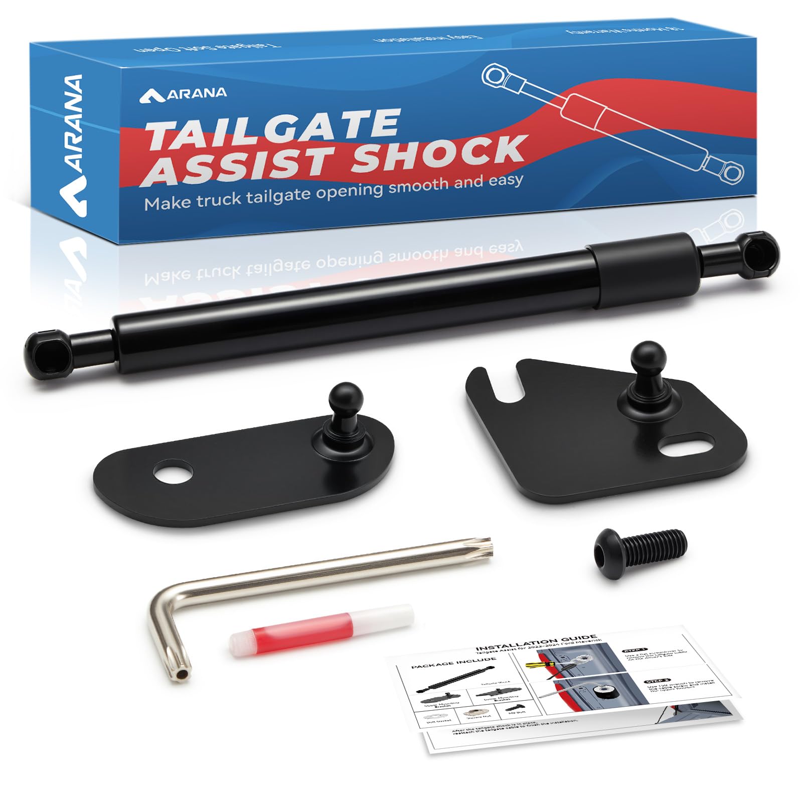 ARANA tailgate assist on F-150 front view with smooth dampening