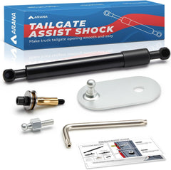 ARANA tailgate assist shock installed on RAM truck for controlled lowering.
