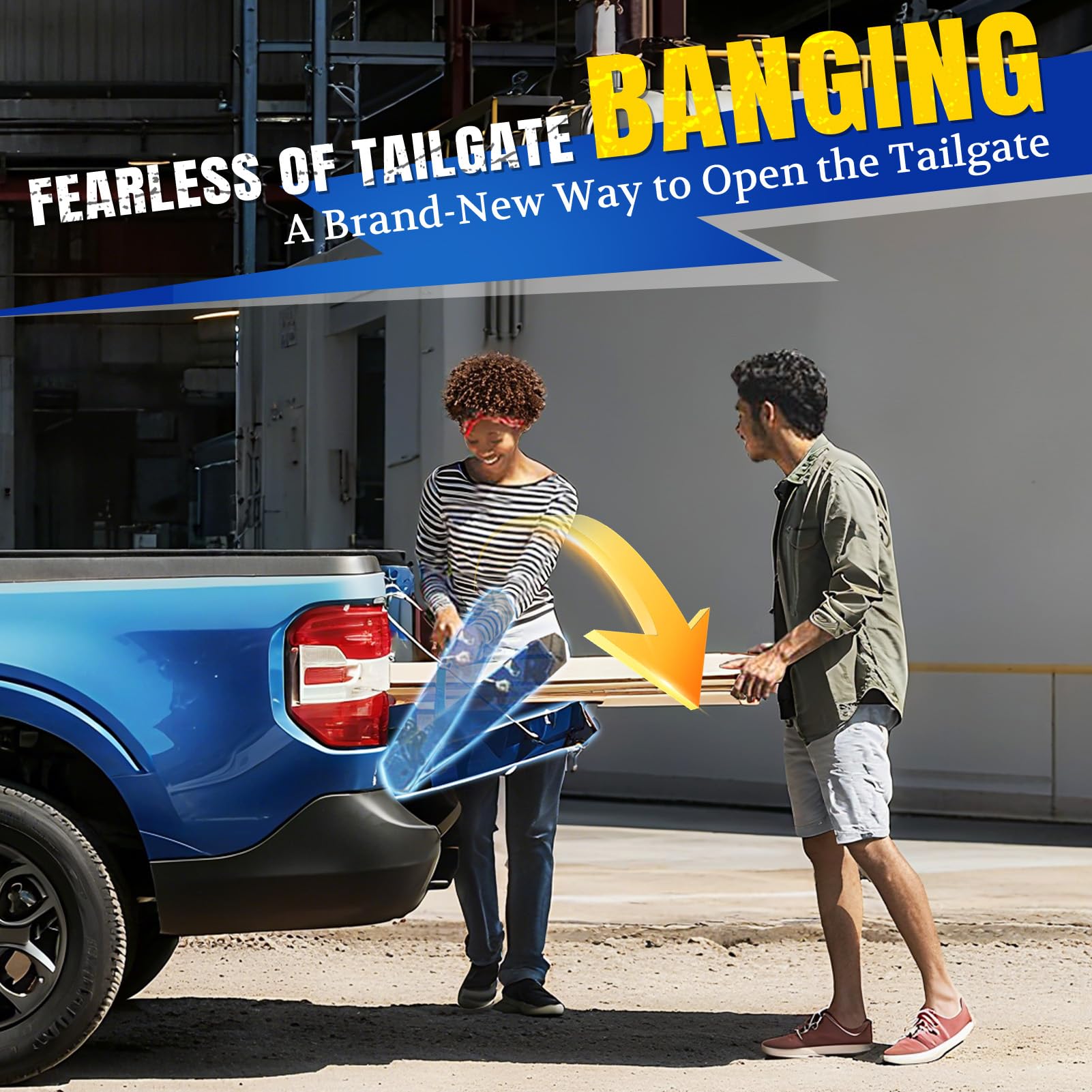 ARANA tailgate lowering action on F-150 in use with reduced abrupt drops.