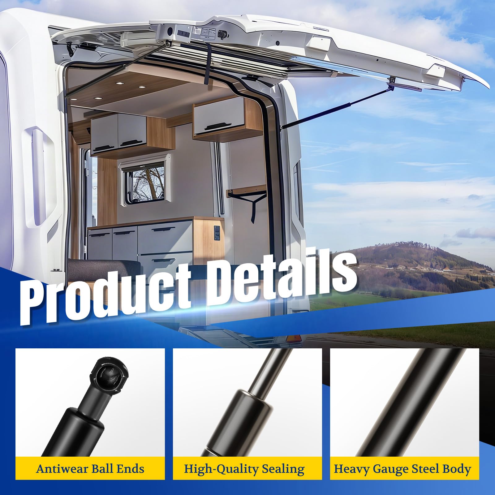 ARANA trap door with gas struts providing reliable lid support