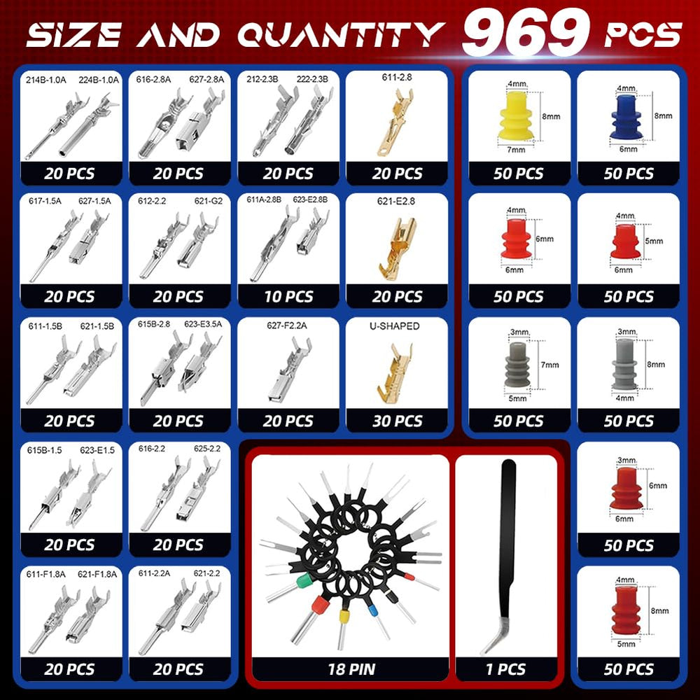 ARASTTA 969pcs 18-pin stripping tools enable precise cable prep.
