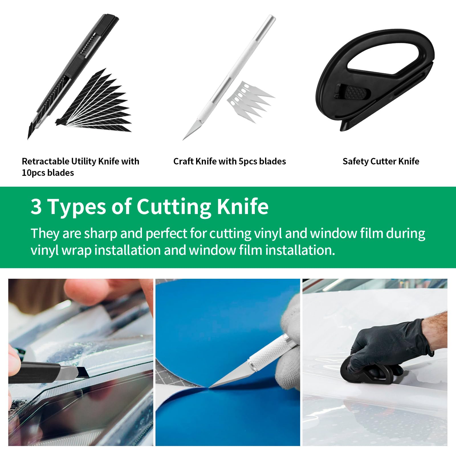 Arayker retractable knife with spare blades for versatile trimming.