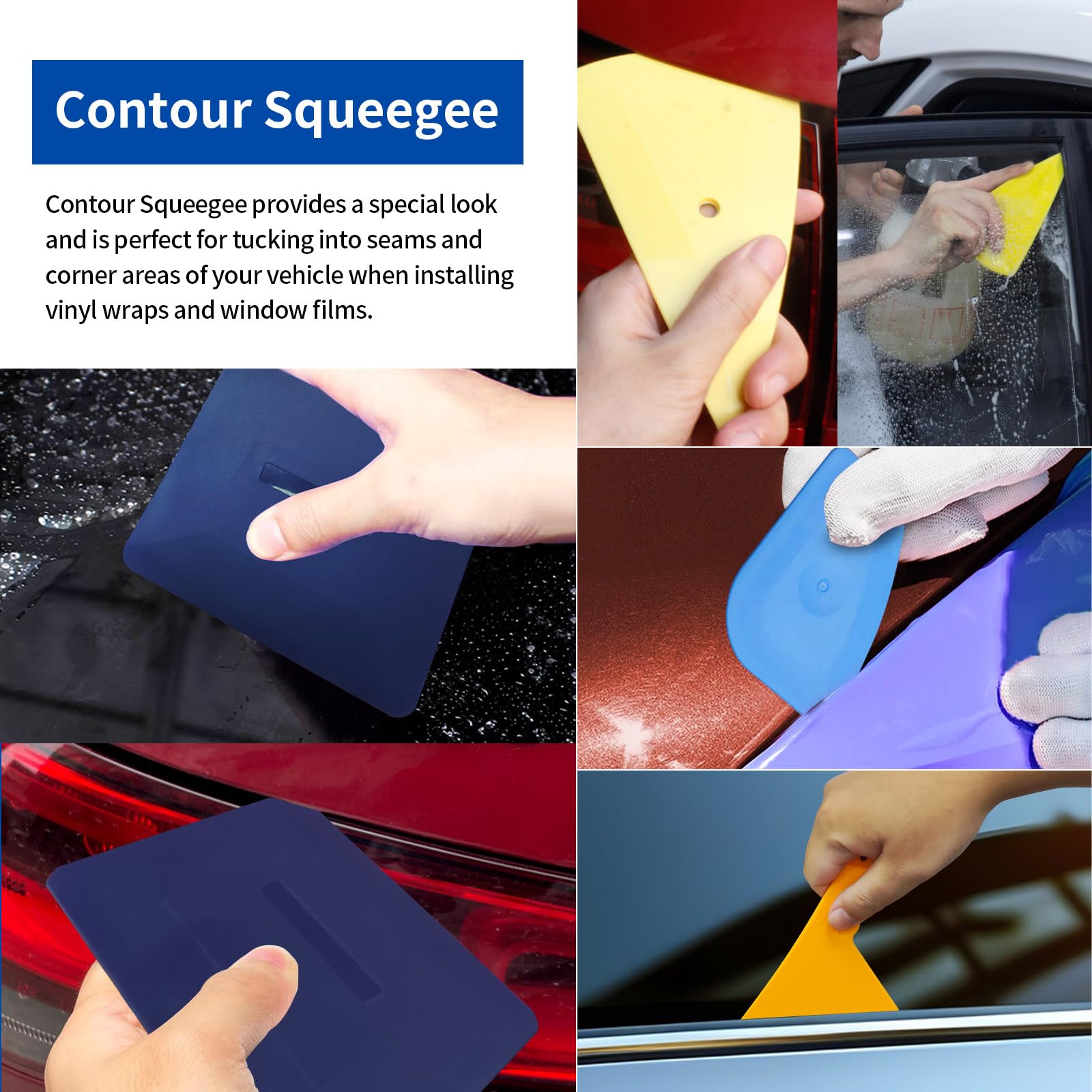 Arayker vinyl wrap squeegee set for even adhesion on curves