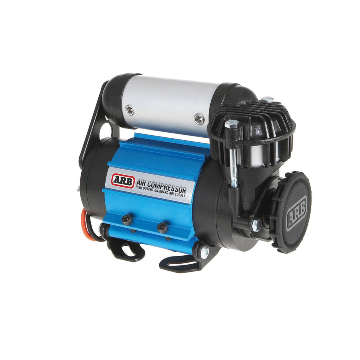ARB CKMA12 on-board air compressor mounted on a vehicle for tire inflation and locker engagement.