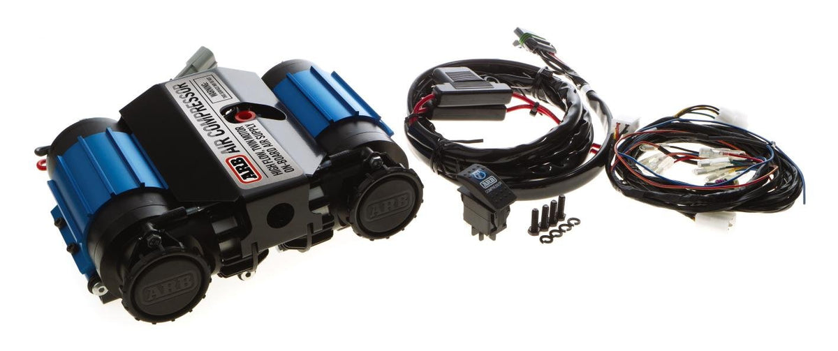 ARB CKMTA12 dual motor assembly delivering high flow for rapid inflation.