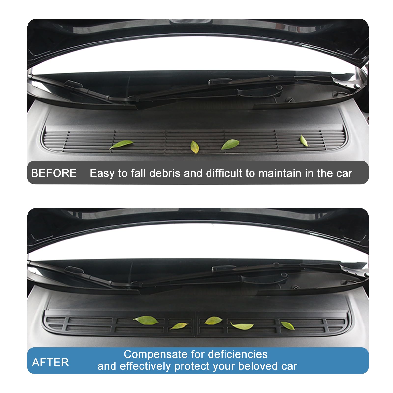 Arcoche vent cover shields Model Y Juniper from leaves and debris while maintaining airflow.