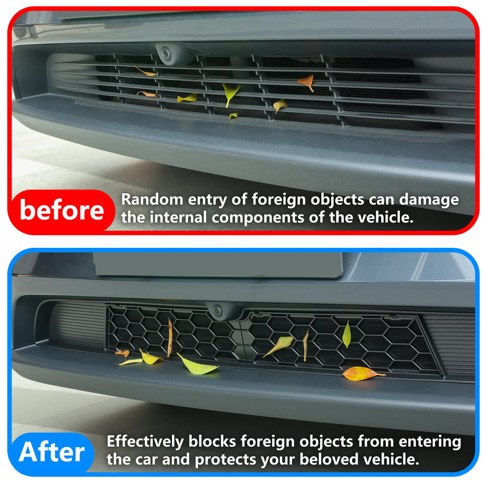 Fine honeycomb pattern preserves efficient cooling while repelling leaves.