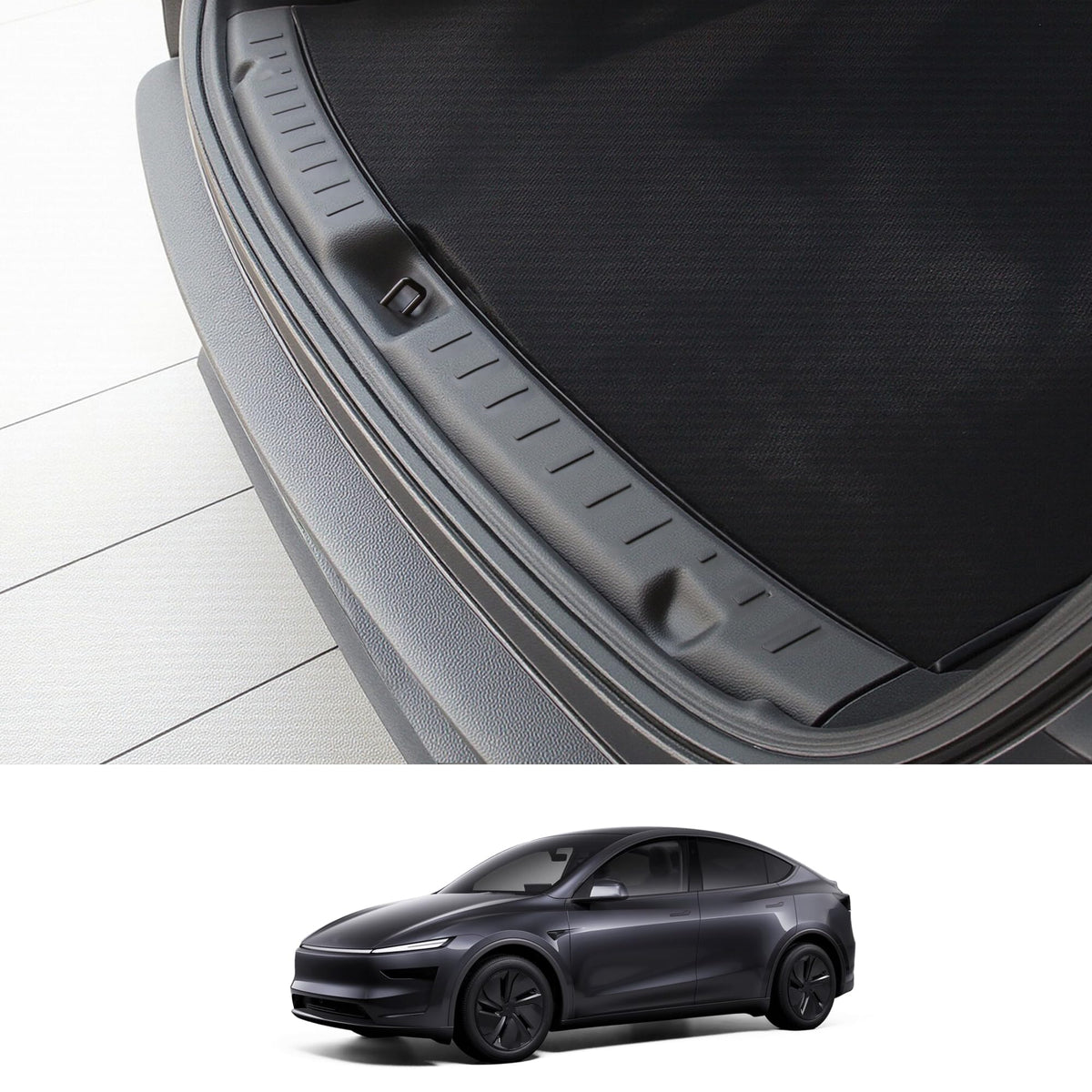 Arcoche Tesla Model Y Juniper rear bumper guard protects the trunk edge from scratches