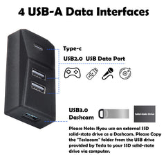 Arcoche USB hub dashcam thumb-drive port enables easy data transfer