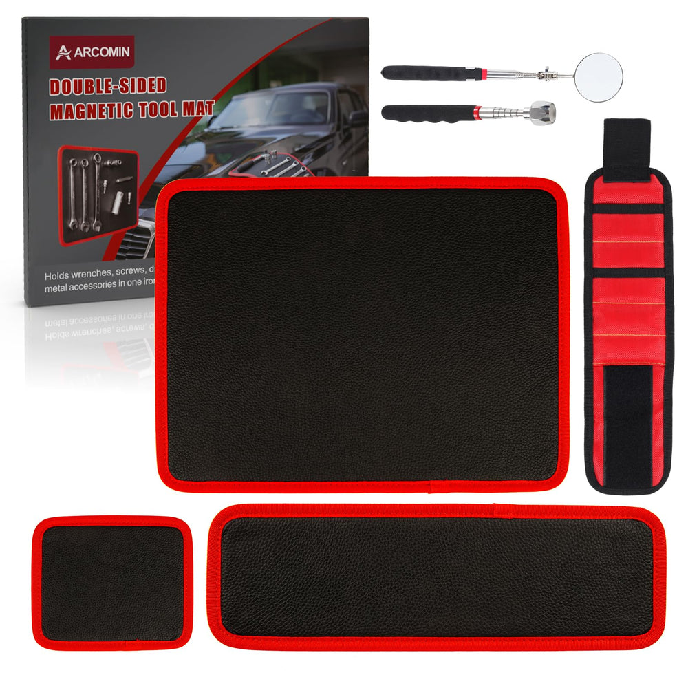 Arcomin Magnetic Tool Mat Set overview keeps tools organized in the garage.