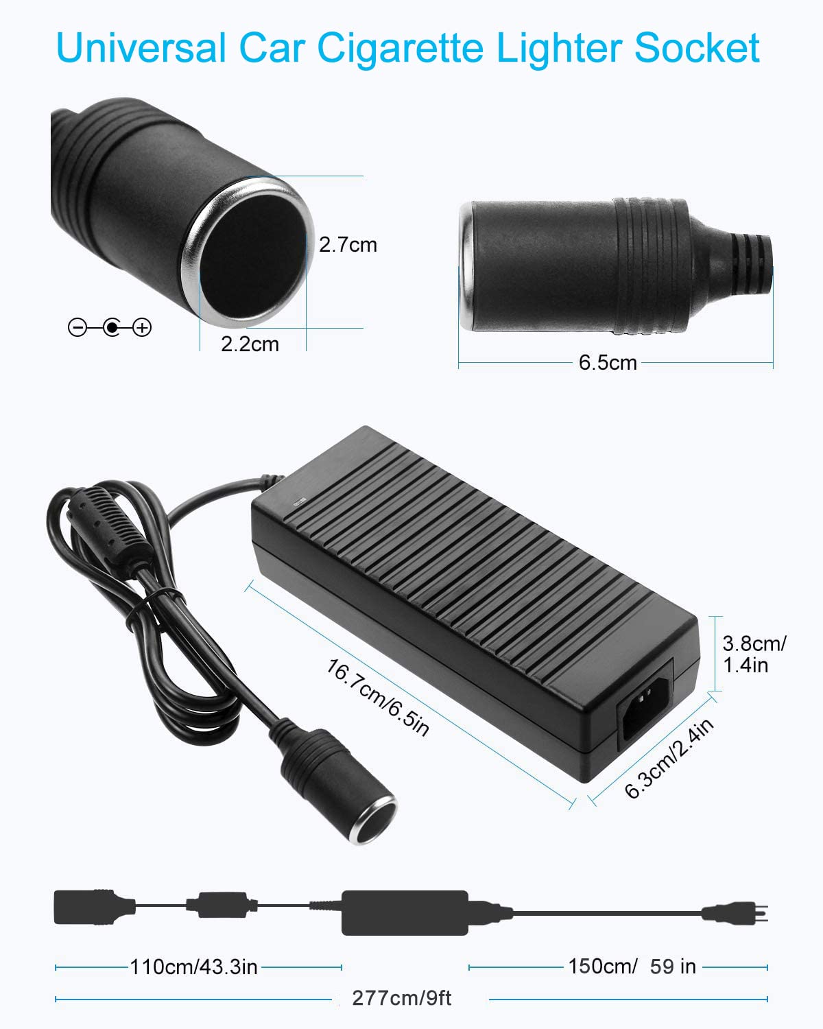 Arecwy car lighter adapter in use powering a 12V device at home or on the road.