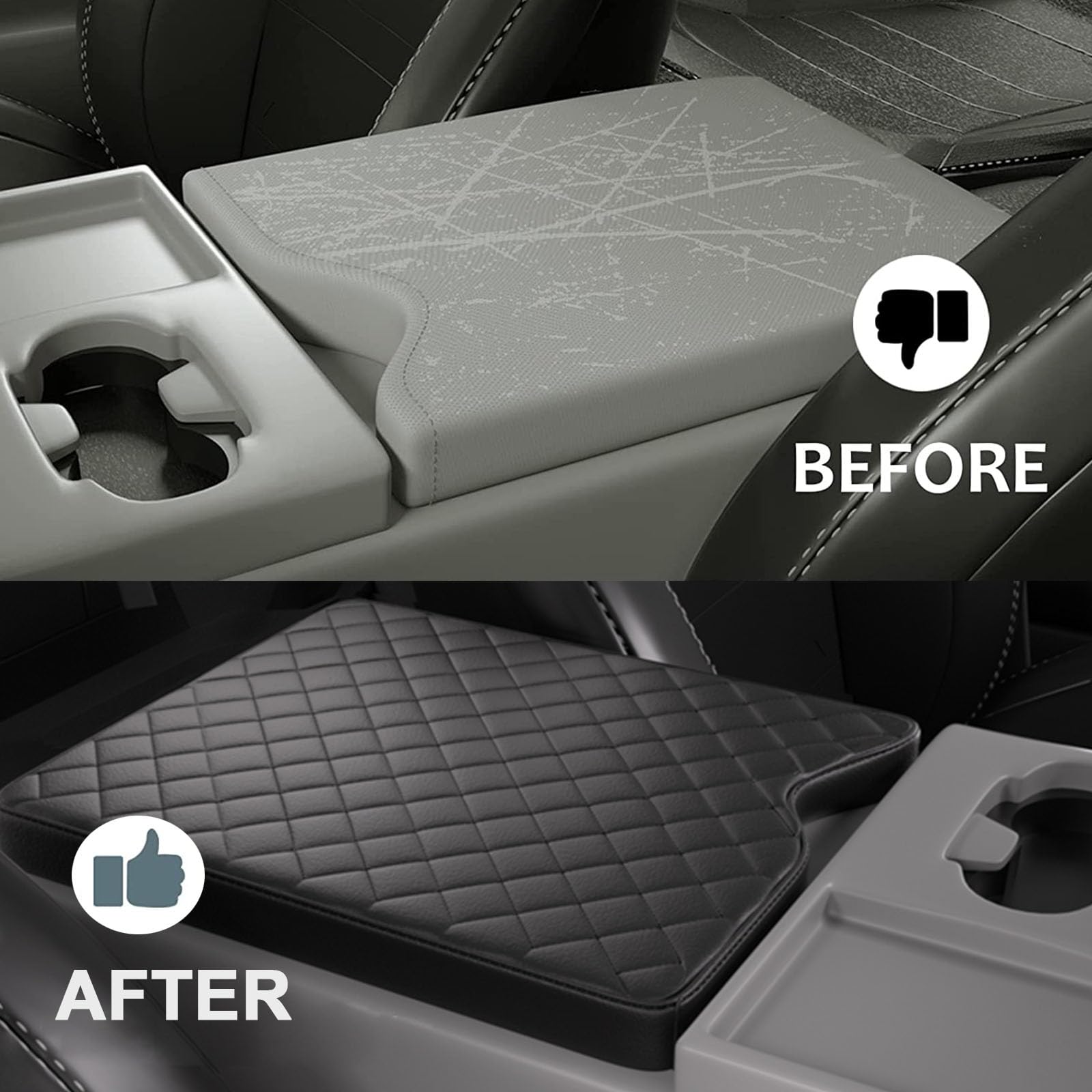 Areeyils scratch-resistant leather armrest protects interior from nails, spills, daily wear.