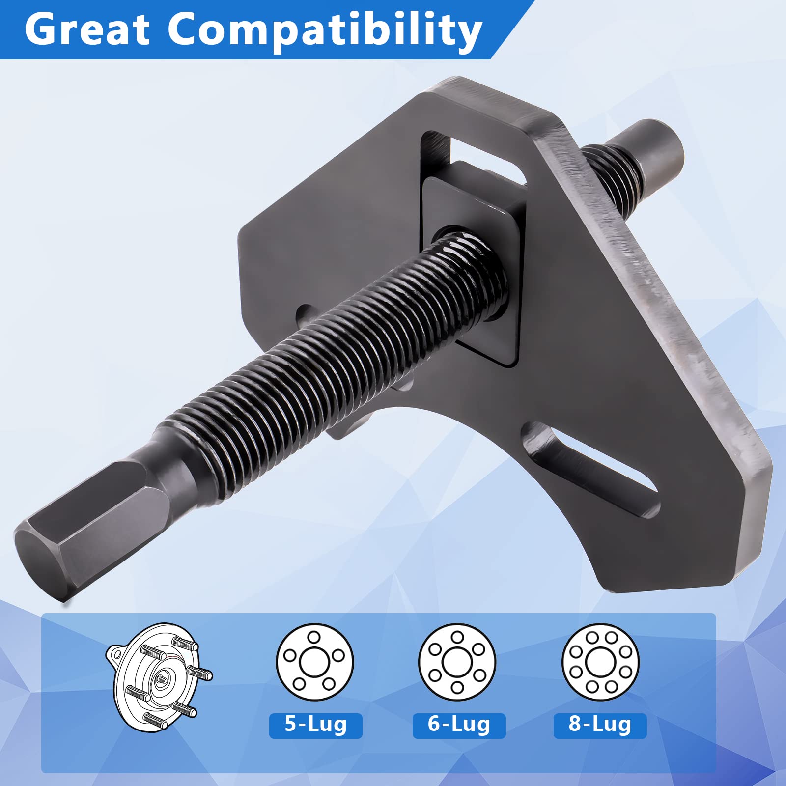 aremnry hub removal tool threaded piece close-up illustrating precise threading for leverage.