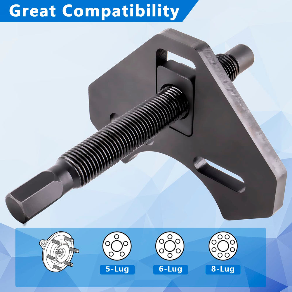 aremnry hub removal tool threaded piece close-up illustrating precise threading for leverage.