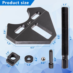 aremnry hub removal tool with lug nuts and washers for secure alignment during removal.