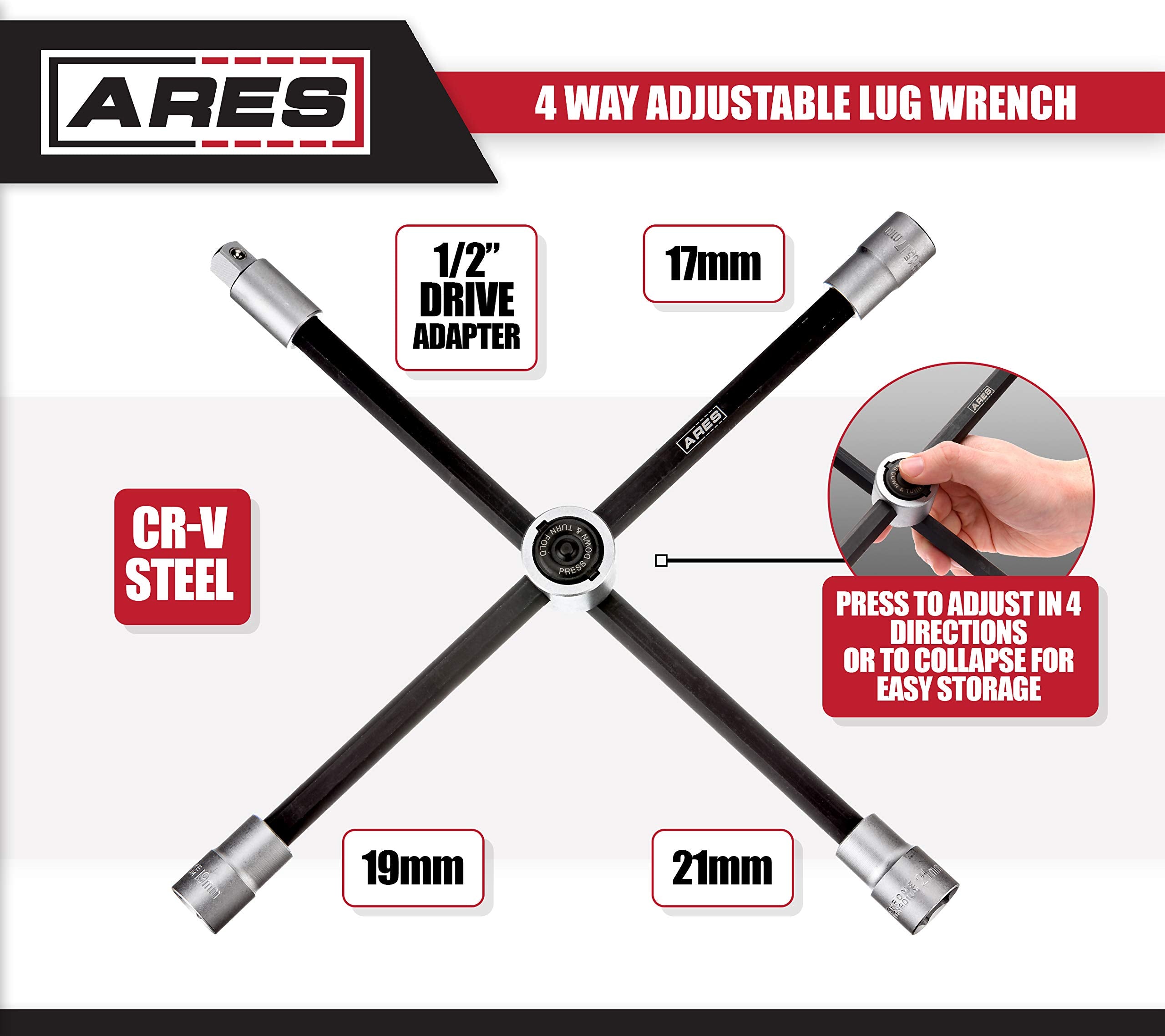 ARES 70092 tool uses heat-treated chrome vanadium steel for durability.